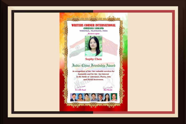 中印文化友谊奖
India-China Friendship Award